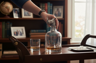 The Crystal Whiskey Decanter - Rhino makes a fantastic addition to your barware, serving as a stunning designer whiskey decanter.