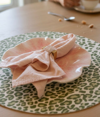 Rose Quartz and Gold Napkin Rings
