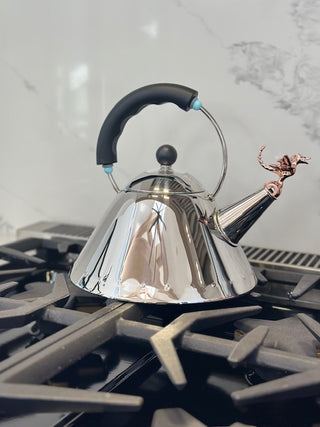 Season and Stir™ Alessi - Michael Graves Hot Water Tea Kettle with Tea-Rex Copper Whistle!