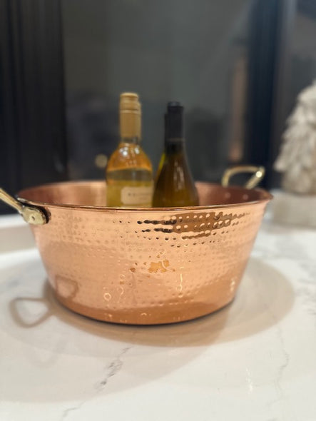 Season and Stir™ Hammered Copper Spa Tub with Brass Handles