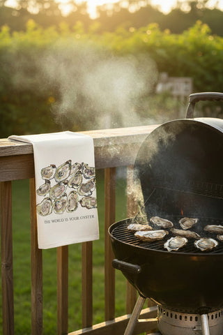 A Dozen Oysters with Quote: Kitchen Towel
