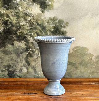 Helena Beaded Ceramic Vase - Blue - Imported from Italy