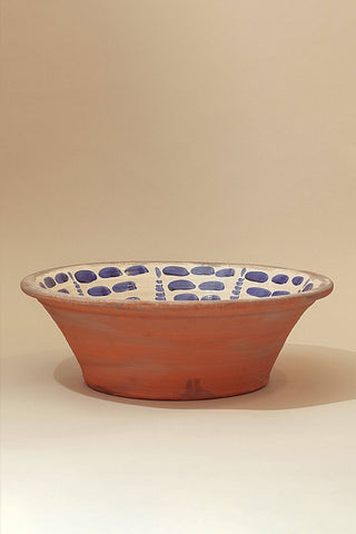 Andalusian basin Blue lebrillos granaínos  - blue flower 19.65 inches PREORDER