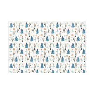 Nutcracker Blue Christmas Wrapping Paper: Satin / 12 ft