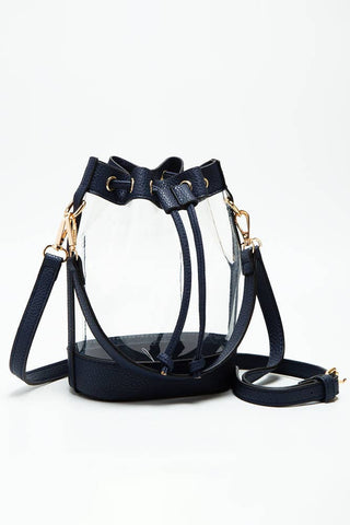 Clear Crossbody Stadium Bucket Bag: Green