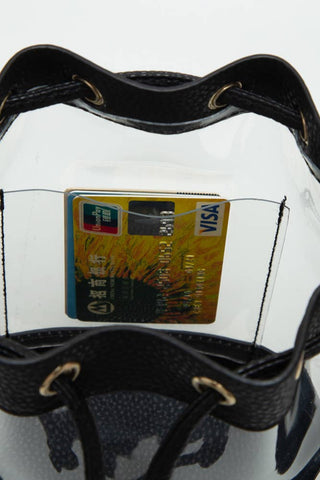 Clear Crossbody Stadium Bucket Bag: Orange