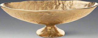 Season and Stir™ Free form cast alum long oval, foot bowl in gold