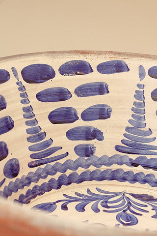 Andalusian basin Blue lebrillos granaínos  - blue flower 19.65 inches PREORDER