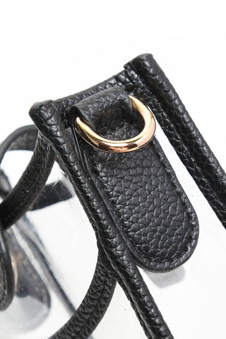 Clear Stadium Crossbody Mini Bag: Black