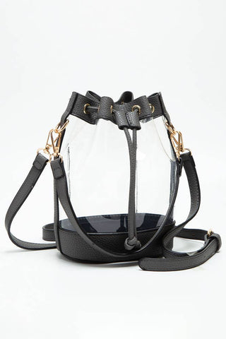 Clear Crossbody Stadium Bucket Bag: Green