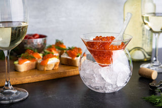 Season and Stir™ Glass Caviar Chiller Dish & Martini Glass:  Set of 2