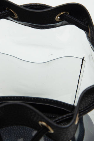 Clear Crossbody Stadium Bucket Bag: Black