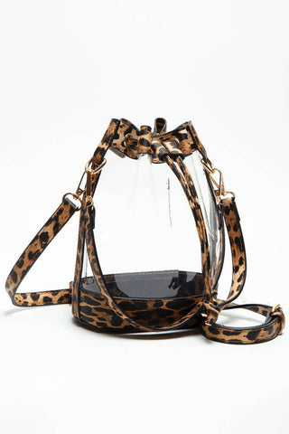 Clear Crossbody Stadium Bucket Bag: Green