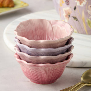Wildflowers 3-D Floral Ice Cream Bowls set of 4