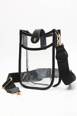 Clear Stadium Crossbody Mini Bag: Black