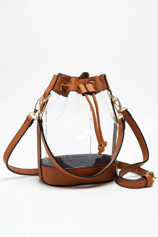 Clear Crossbody Stadium Bucket Bag: Green