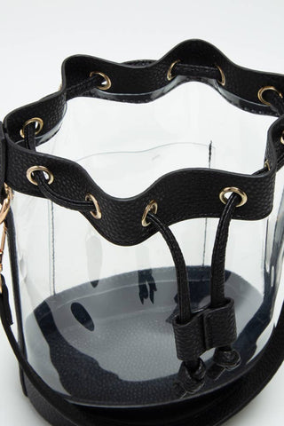 Clear Crossbody Stadium Bucket Bag: Green
