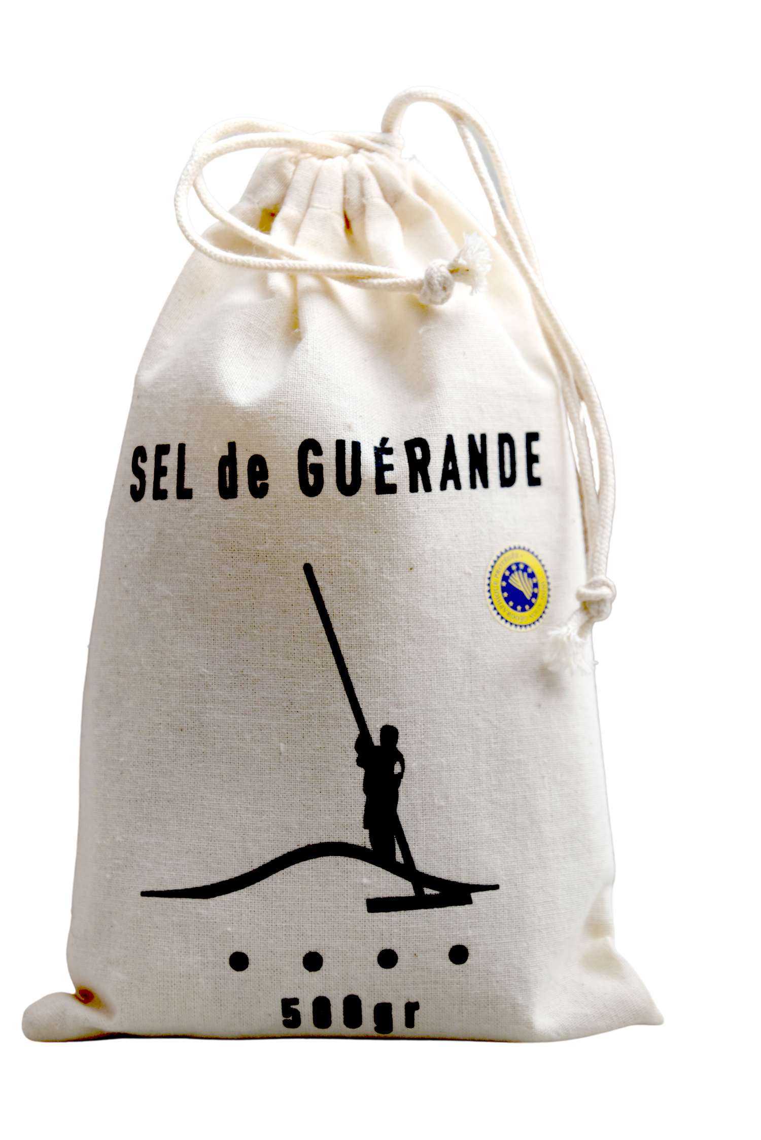 Season and Stir™ Fine Guérande Salt in cotton printed bag