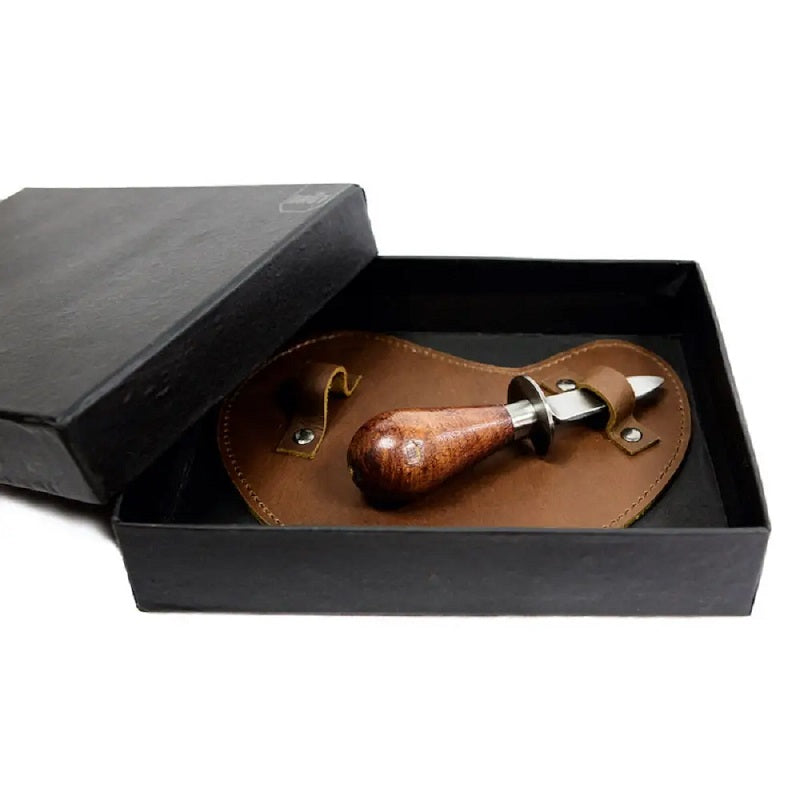 Season and Stir™ Oyster knife with leather glove