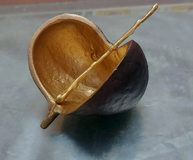 Season and Stir™ Brown And Gold Pod Bowl With One 4" Gold Spoon