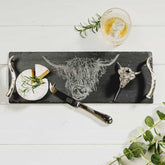 Season and Stir™ Highland Cow Tray, Cheese Knife & Highland Cow Bottle Pourer