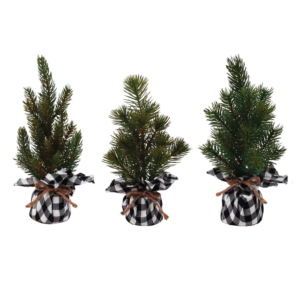 Season and Stir™ Pine Tree w/White/Black Plaid Base - holiday table item