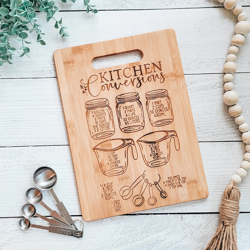 Season and Stir™ Kitchen Conversions Engraved Cutting Board