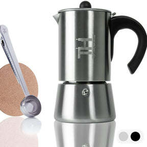 Season and Stir™ Thiru Espresso Maker Stainless Steel | Moka Pot | Espresso Maker