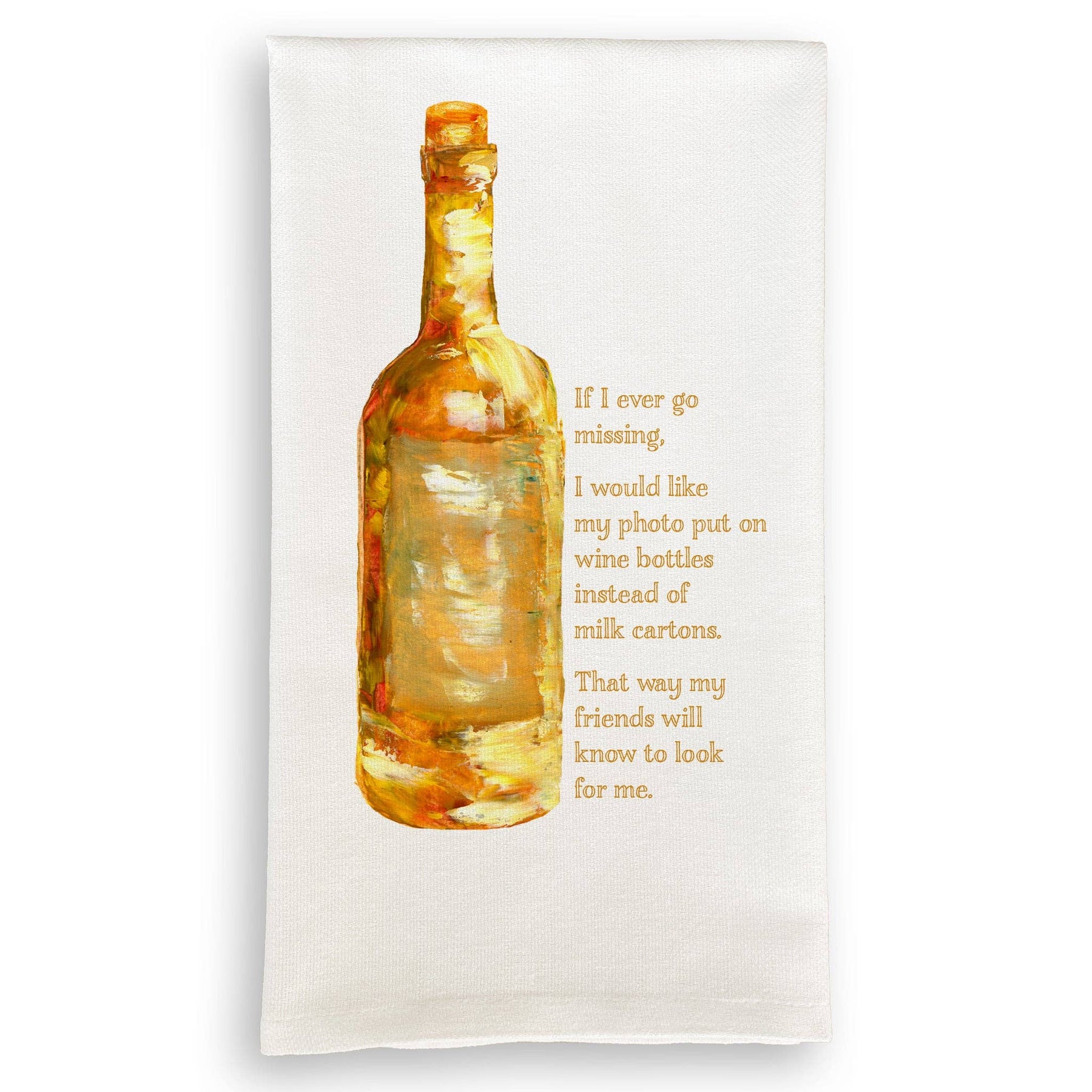 Season and Stir™ Wine Bottle with If I Go Missing Dishtowel