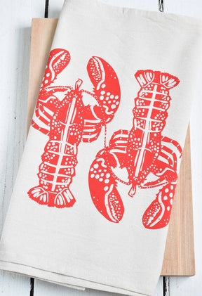 Season and Stir™ Oyster Tea Towel in Navy Blue or Lobster in Red