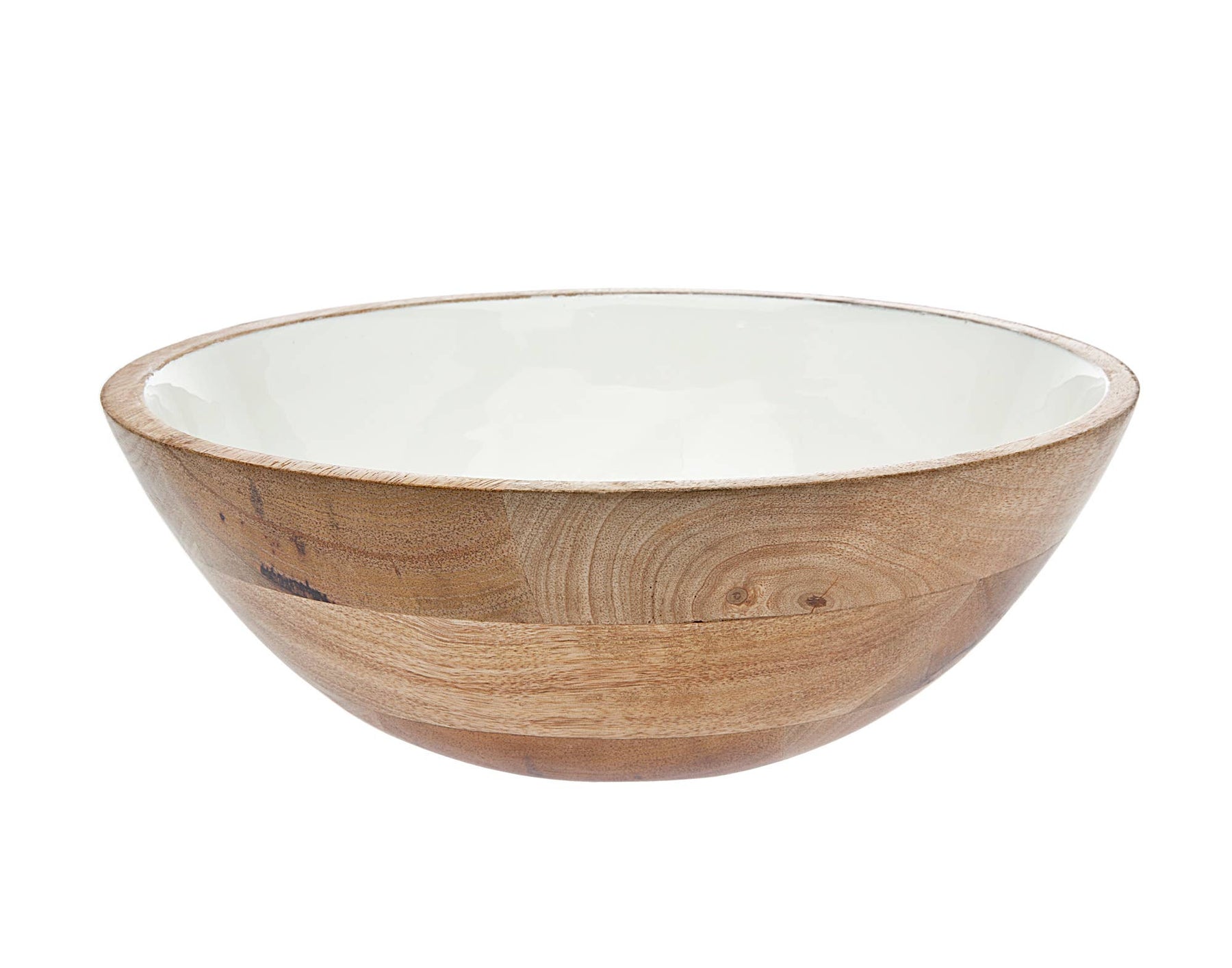 Season and Stir™ Wood/white Enamel Salad Bowl