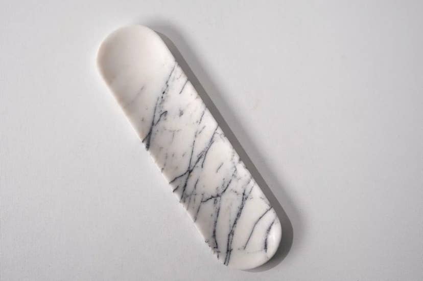Season and Stir™ Oval Serving Plate, White Marble Organizer, Marble Catchall