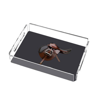 Season and Stir™ Equestrian Acrylic Tray Small Rectangular - Saddle Design