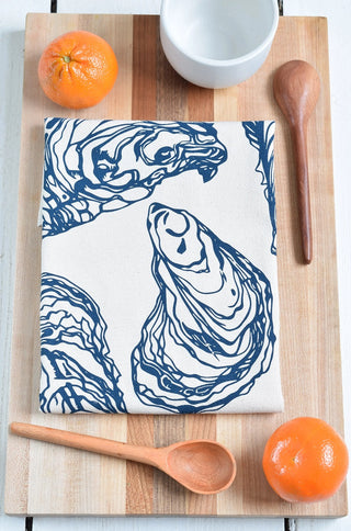 Season and Stir™ Oyster Tea Towel in Navy Blue or Lobster in Red