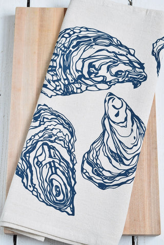 Season and Stir™ Oyster Tea Towel in Navy Blue or Lobster in Red