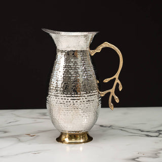 Season and Stir™ Hammered Water Pitcher w/ Gold Leaf Bud Handle