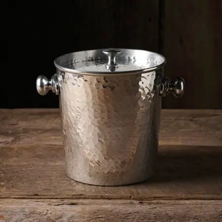 Season and Stir™ Silver Hammered Ice Bucket w/ Handles