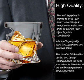 Season and Stir™ Cigar Holder Glass, Old Fashioned Whiskey Tumbler Set of 2 - Bezrat