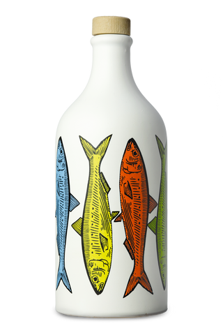 Season and Stir™ Peranzana Extra Virgin Olive Oil in a beautiful Sardine Ceramic by the Muraglia Family