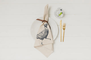 Season and Stir™ 4 Highland Cow Linen or Pheasant Napkins woven in Scotland