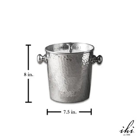 Season and Stir™ Silver Hammered Ice Bucket w/ Handles