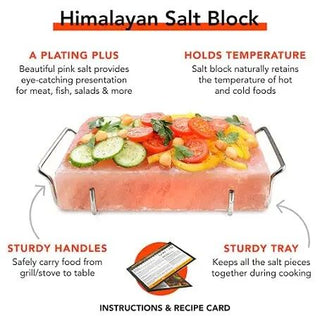 Season and Stir™ Himalayan Secrets 8" x 8" x 2" Salt Plate with Holder