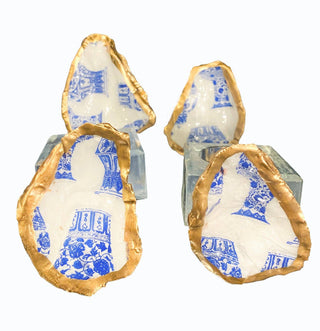 Season and Stir™ Handmade Chinoiserie Oyster Napkin Rings set of 4