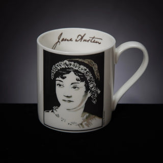 Season and Stir™ Jane Austen Fine Bone China Mug - the writer illustrated